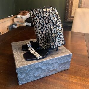 Azalea Wang Stellar Black 7.5 sandal heels